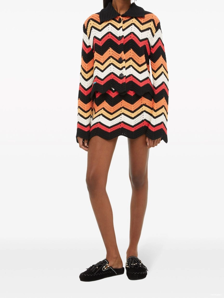 Affordable chevron Kaleidoscopic Alanui knitted Women jacket 0712